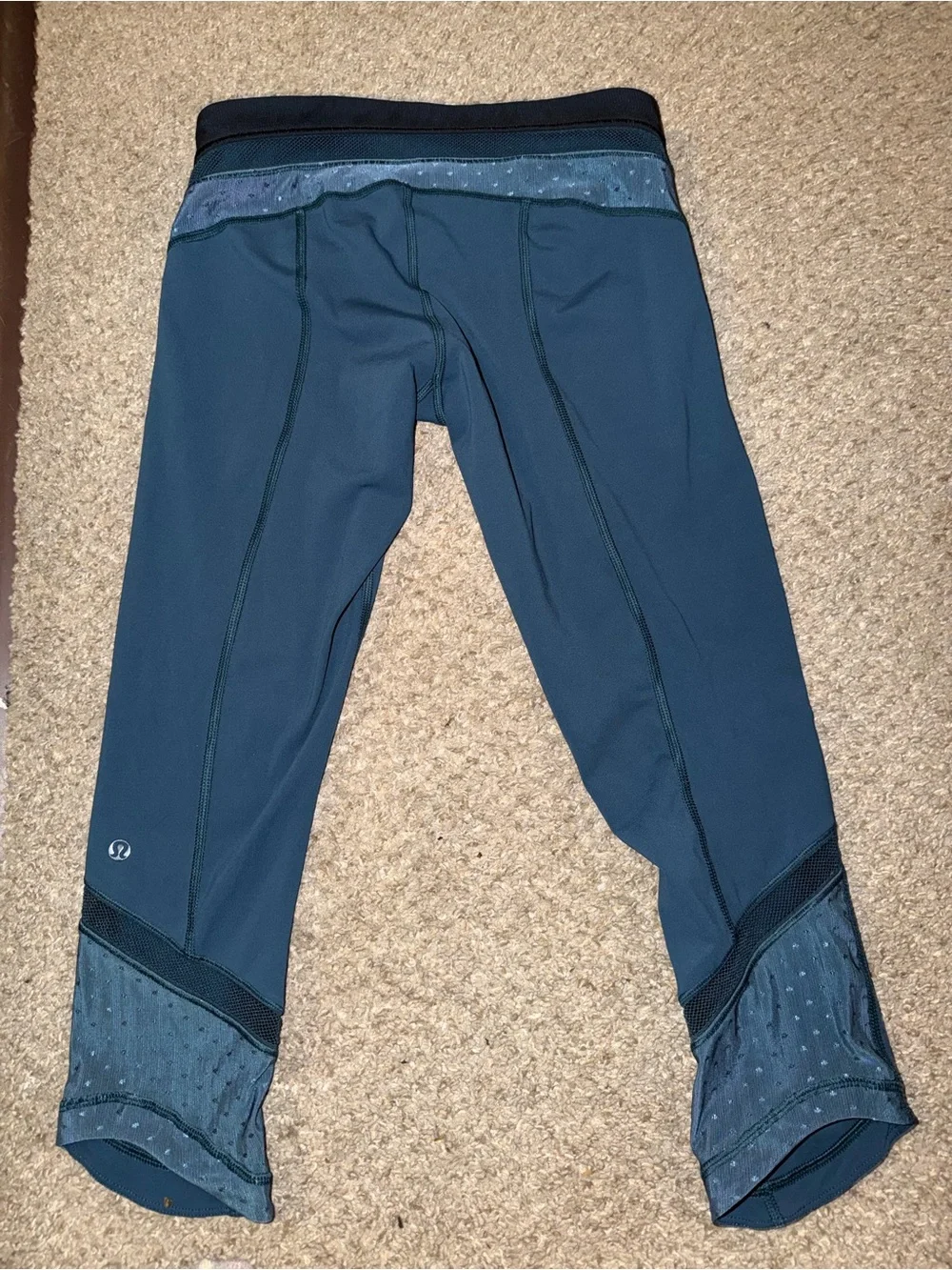 Lululemon Just Breathe Crop 21” Leggings Alberta Lake Blue Teal - Black Size 4